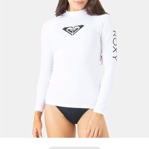 Roxy Women's White and Black Long Sleeve  Swim